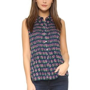 euc DIANE VON FURSTENBERG 100% Silk Blakey Blouse - Zen Flora - 6